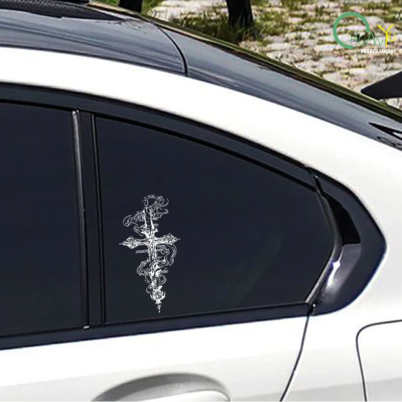 ملصق سيارة مزخرف متقاطع على شكل طوطم شوكة، ملصق عاكس مقاوم للماء ومقاوم للخدش للسيارة والدراجات النارية. #5