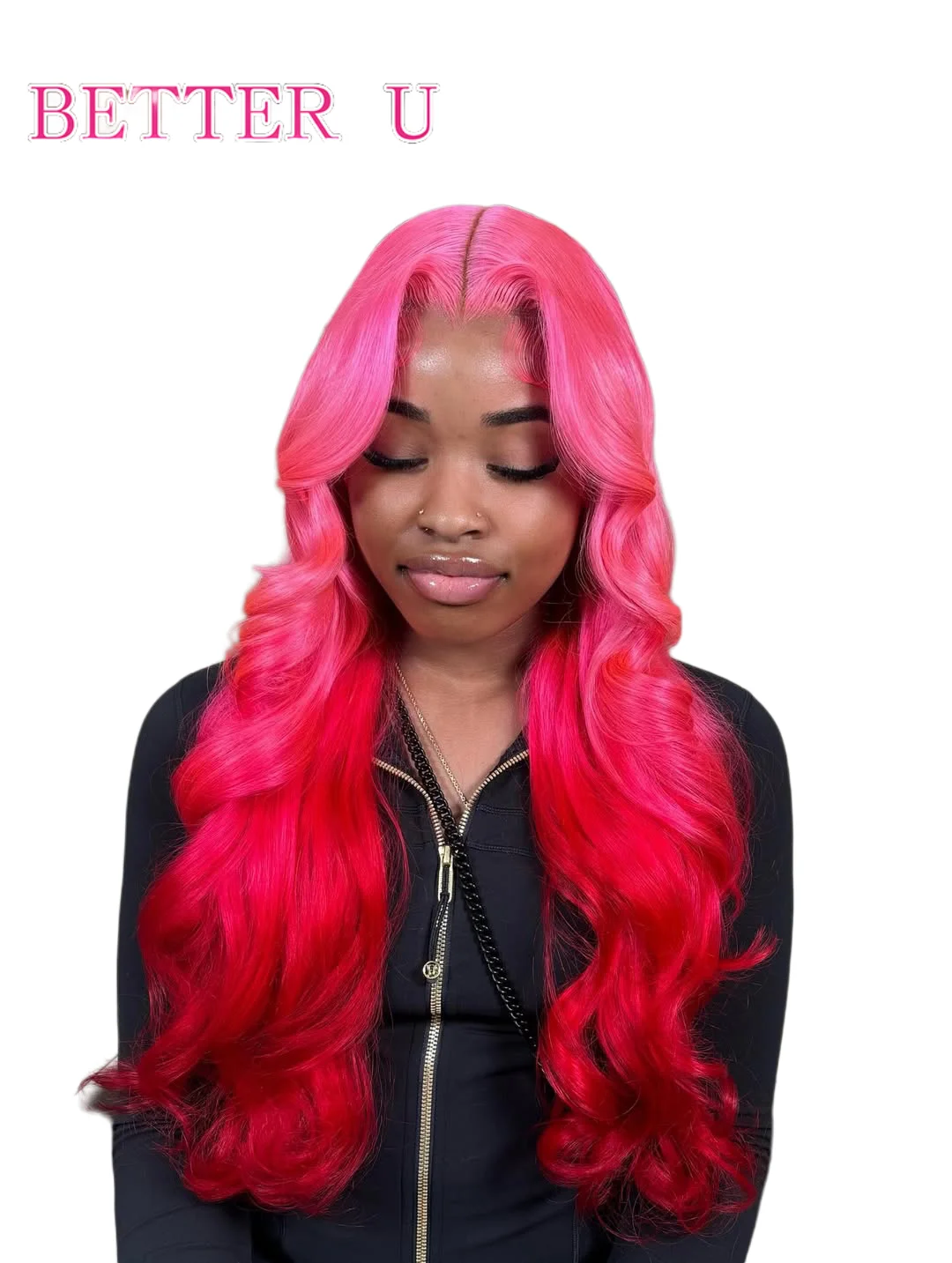 أومبير الوردي الملونة 13x6 الدانتيل الجبهة خصلات الشعر المستعار الإنسان للنساء قبل نتف البرازيلي الجسم موجة 13x4 الدانتيل الشفاف شعر مستعار أمامي #1