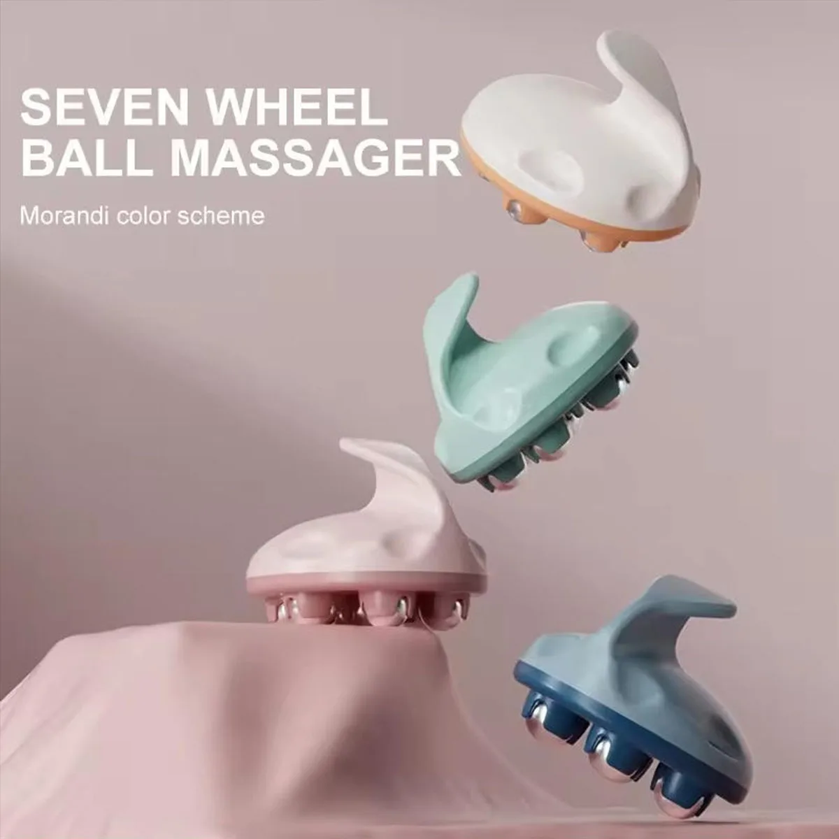 1pc Seven Ball Massage Roller Multi-Use Muscle Relaxer for Abdomen Arms Shoulders Waist Thighs Portable Ergonomic Massager