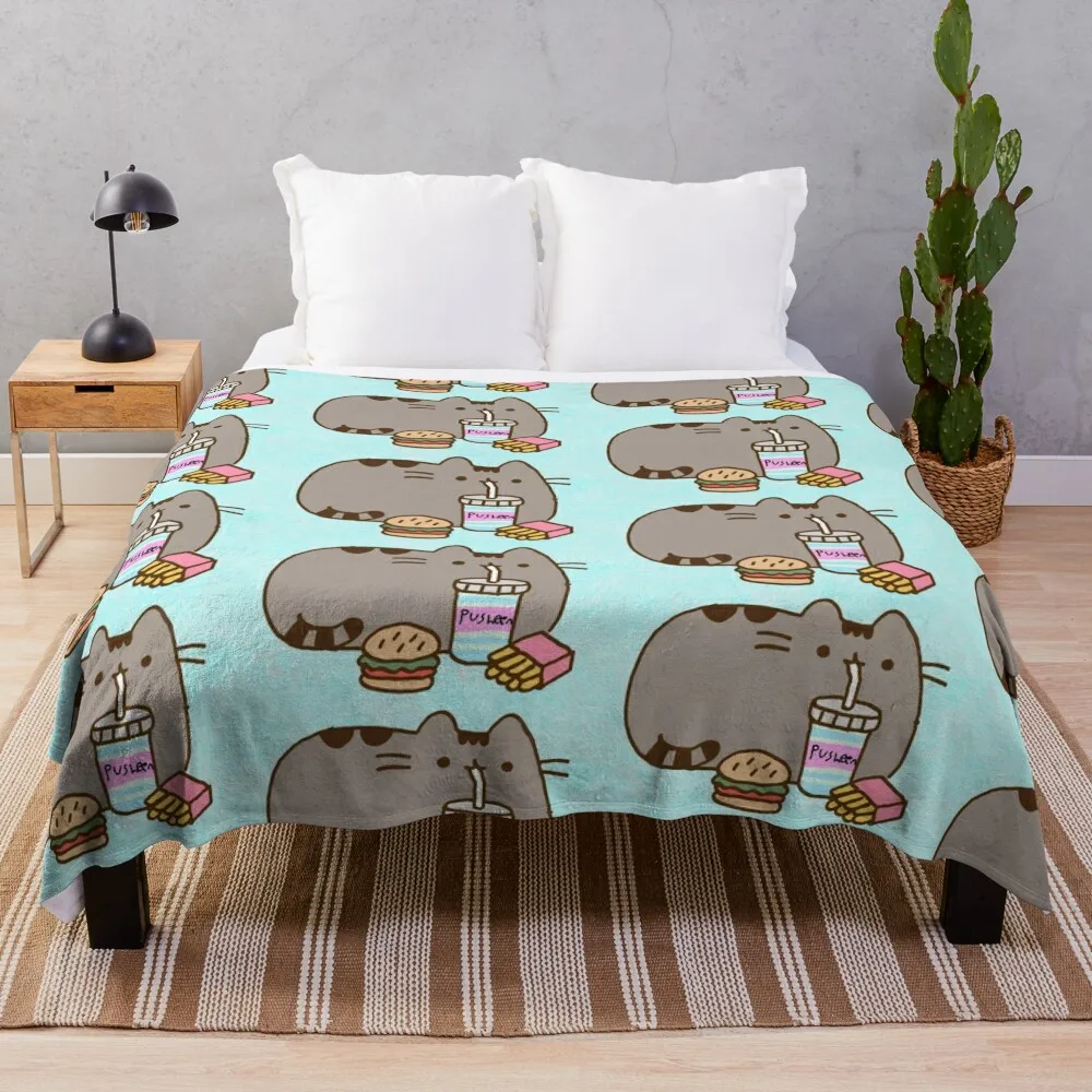 Pusheen Throw Blanket Decorative Sofa wednesday Tourist Blankets