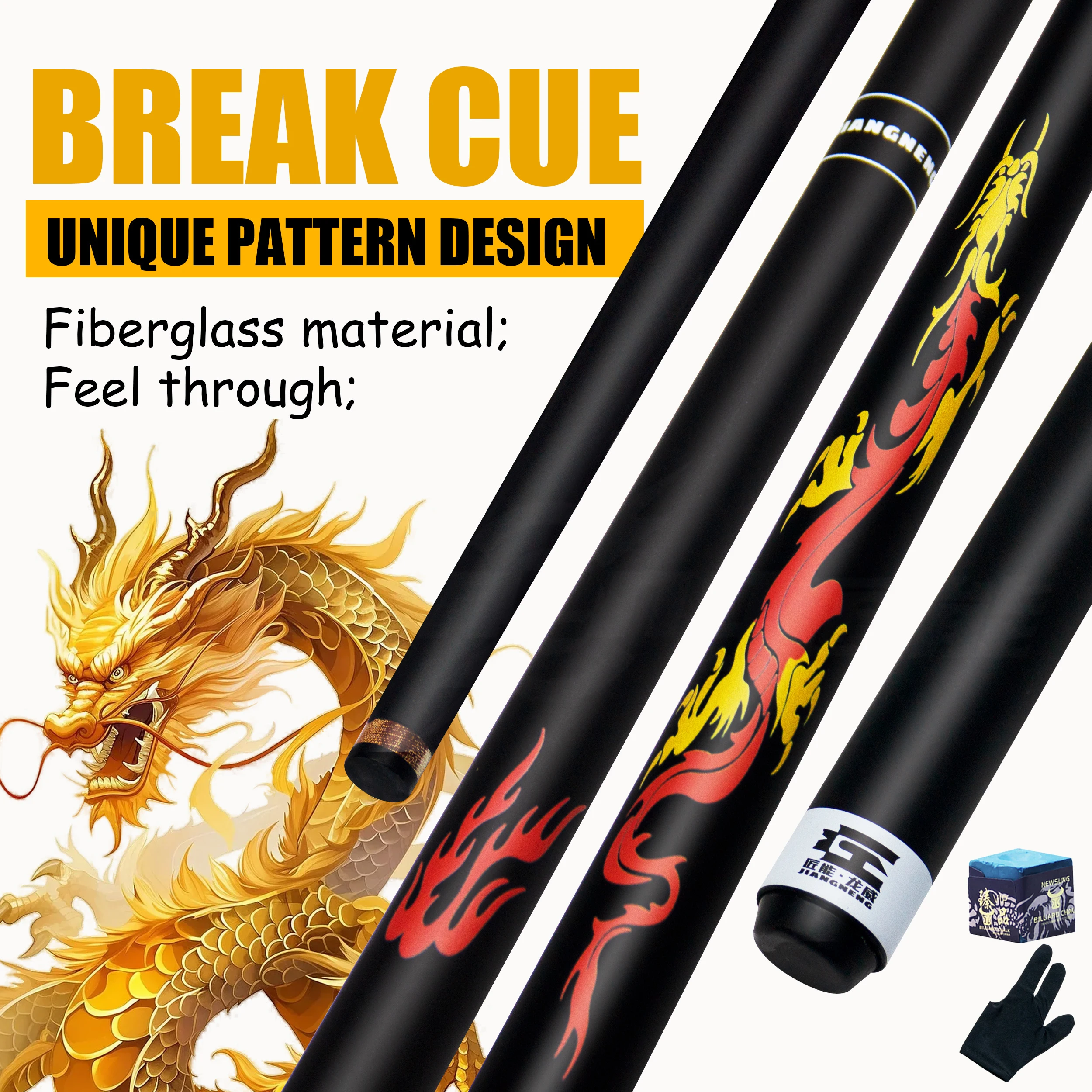 

58.46" 2-Piece Pool Cue Stick,Professional Billiard Jump/Break Cue (19-21 oz)