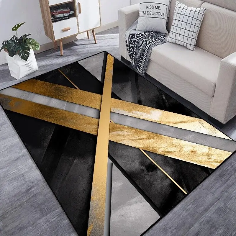 

Luxury Home Decorative Rug for Living Room Anti Slip and Water Absorption Bedroom Carpet Large Area Distressed Lounge Floor Mat