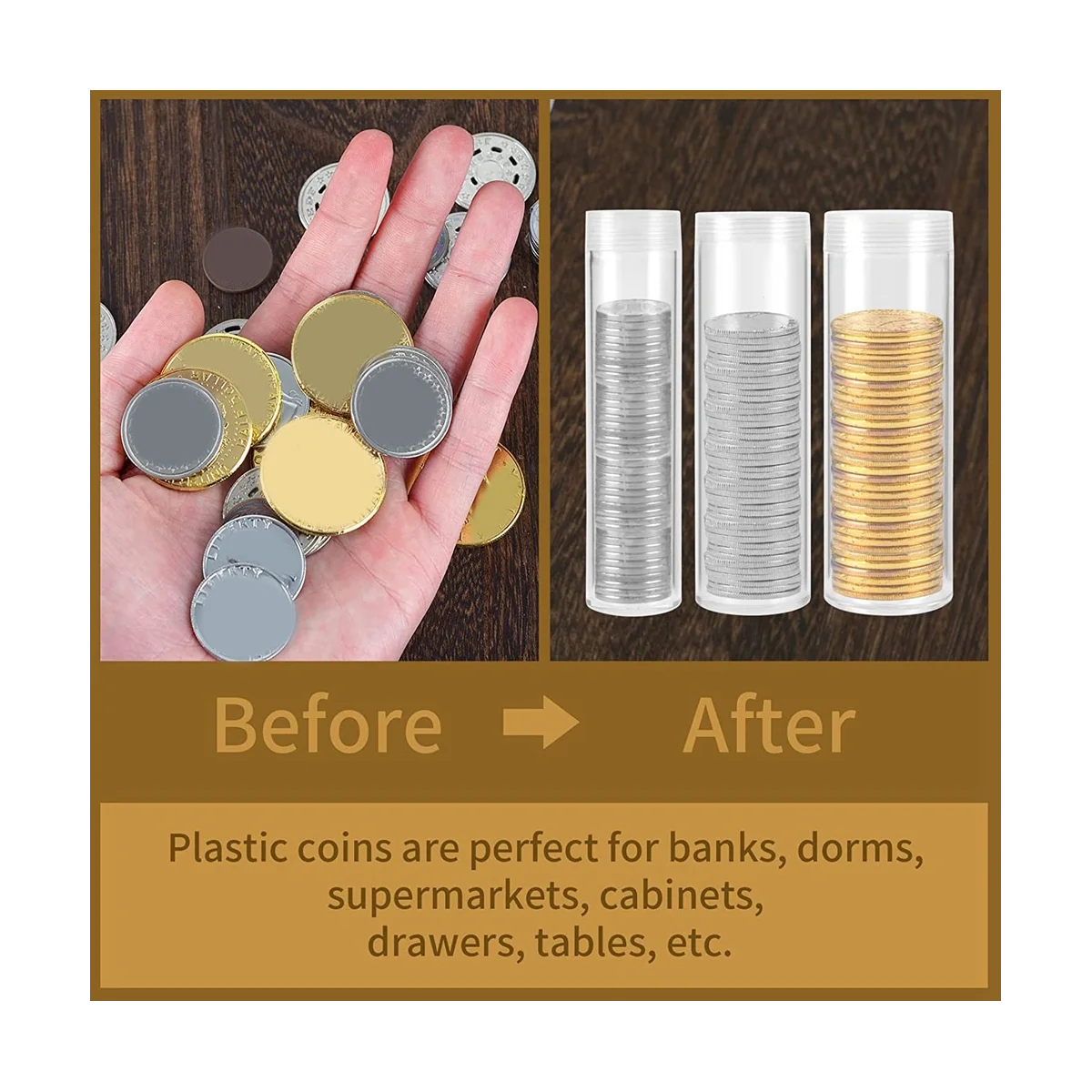 35 Pieces Coin Tubes Assorted Sizes Coin Storage Tubes Clear Plastic Coin Tubes Nickel Coin Tubes