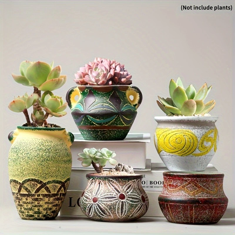 Pots de jardin succulents en céramique, joli jardinière avec Drainage, Pot de fleur, petite plante, Cactus, herbes, décoration de jardin intérieur