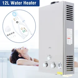 12L Propane Gas LPG Tankless Hot Water Heater Camping Water Heater Kit With Shower Head Propane Gas Water Heater