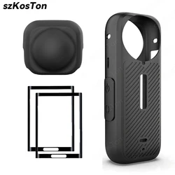 For Insta 360 X4 Silicone Protective Case Sleeve Anti-slip Dustproof Body Protective Case Cover Lens Cap Screen Protector