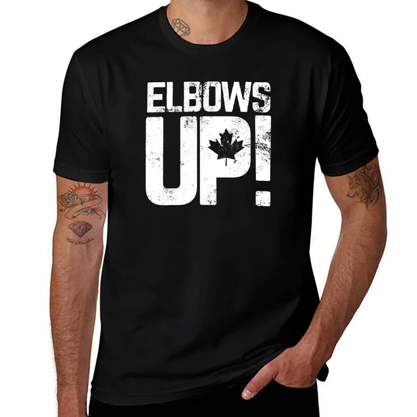 ELBOWS UP! CANADA T-Shirt t shirt custom print T-Shirt
