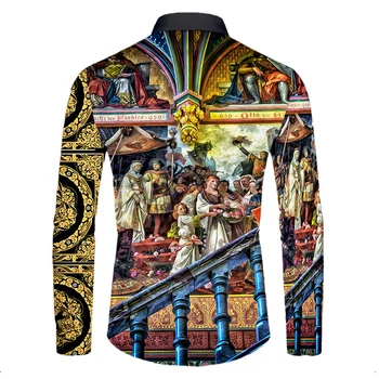 High end luxo padrão dourado 3d impresso manga curta camisas de botão para baixo para homens estilo rua na moda topos roupas hip hop