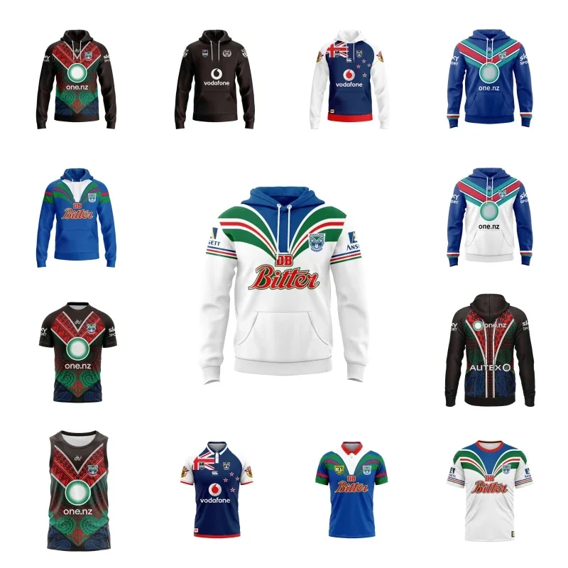 

2023 Warriors Home and Away Rugby Hoodie Jersey Shirt size Men's Loose Breathable Pullovers Brand Hoody