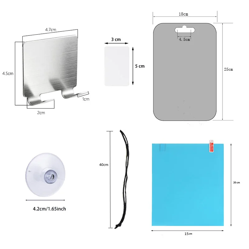 Big Size Acrylic Mirror for Bathroom Shower Unbreakable Fogless Fog Free Travel Size Washroom Accessory Shaving Mirror image 5