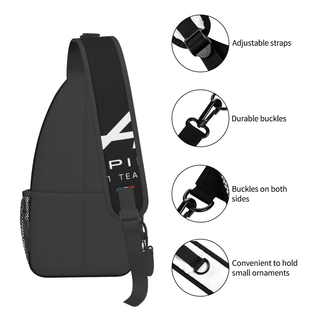 Alpine F1 Team Logo Sling Chest Bags Crossbody Shoulder Backpack Outdoor Sports Daypacks Fashion Bag