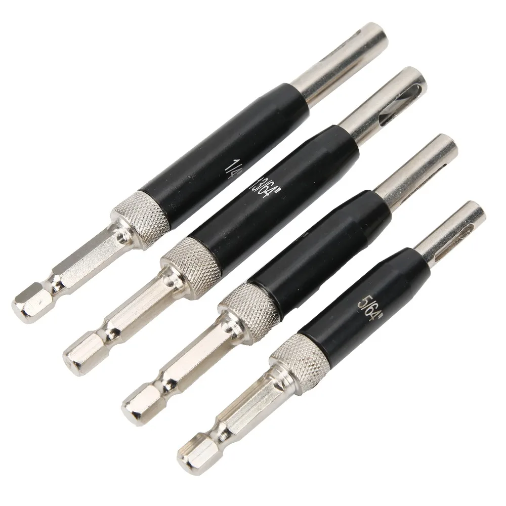 17pcs 5/64-1/4 inch Self Centering Drill Bit Hex Key Quick Change Hinge Drill Bit Hex Shank Aluminum Alloy Alignment Drill Bit