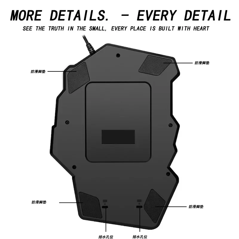 Ergonomic Eating Chicken Artifact Comfortable Manipulator Feel RGB Free Color One-handed Wired Keyboard Mouse Set Plug And Play