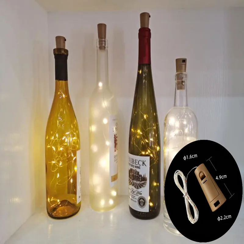 Lumières LED pour bouteilles de vin avec liège, Mini guirlande lumineuse féerique en liège de 1/2/3M pour bouteilles d'alcool, artisanat, décoration de fête de mariage