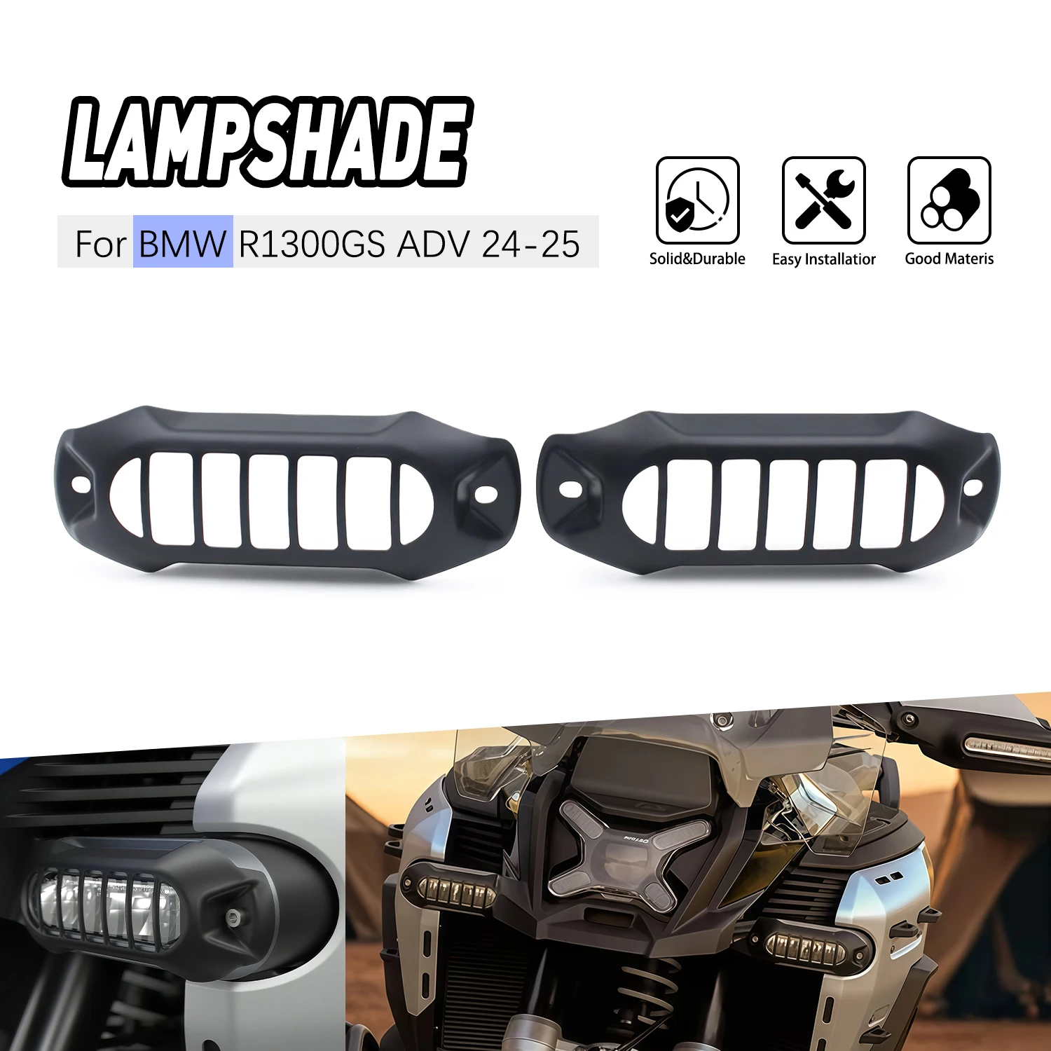 

For BMW R1300GS Adventure 2024 2025 Turning Signal Protector Grille Mesh LED Auxiliary Light Cover