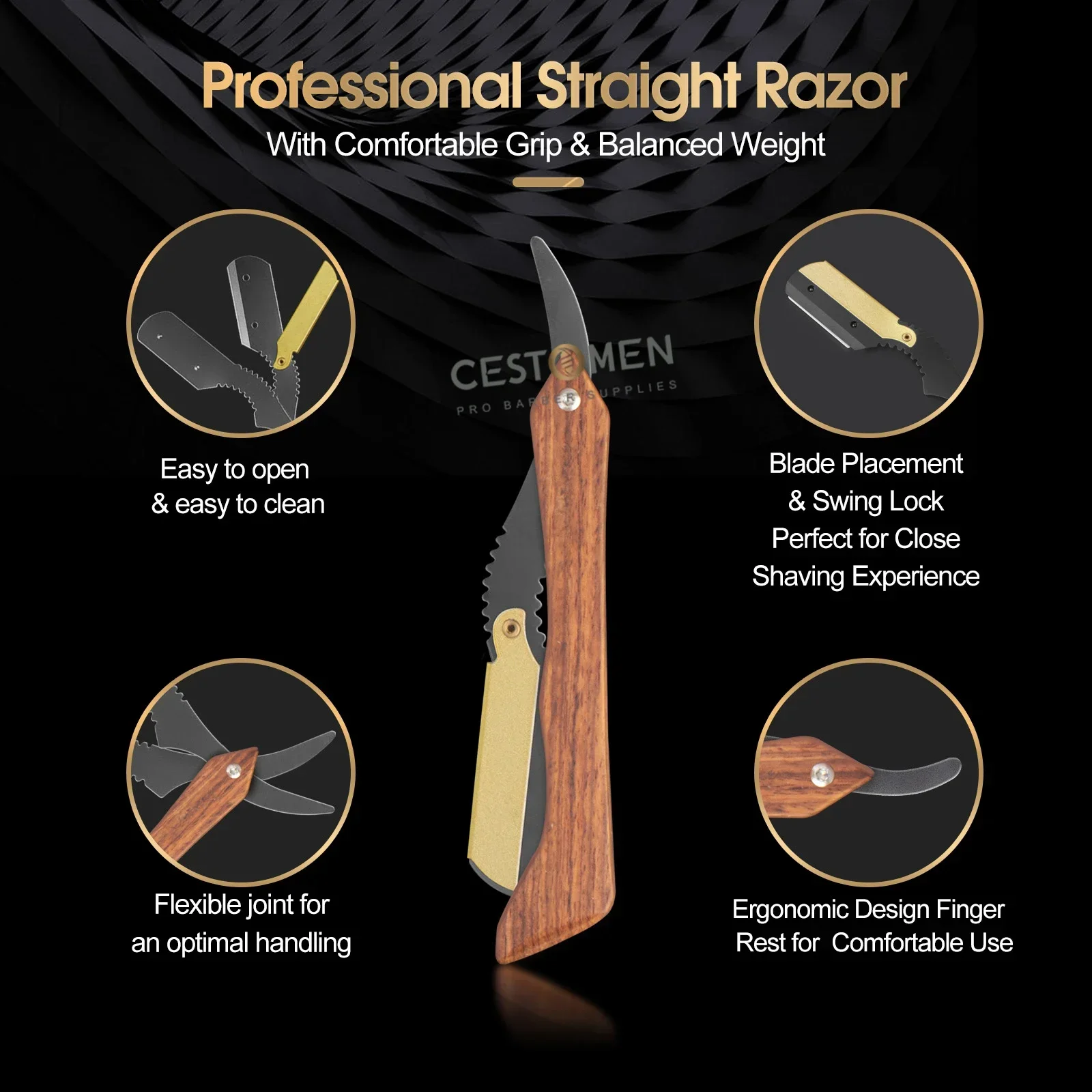 NEW Type Barber Folding Shaving Razor Straight Edge Stainless Steel Beard Styling For Men Hair Removal Manual Razors Shaver Tool