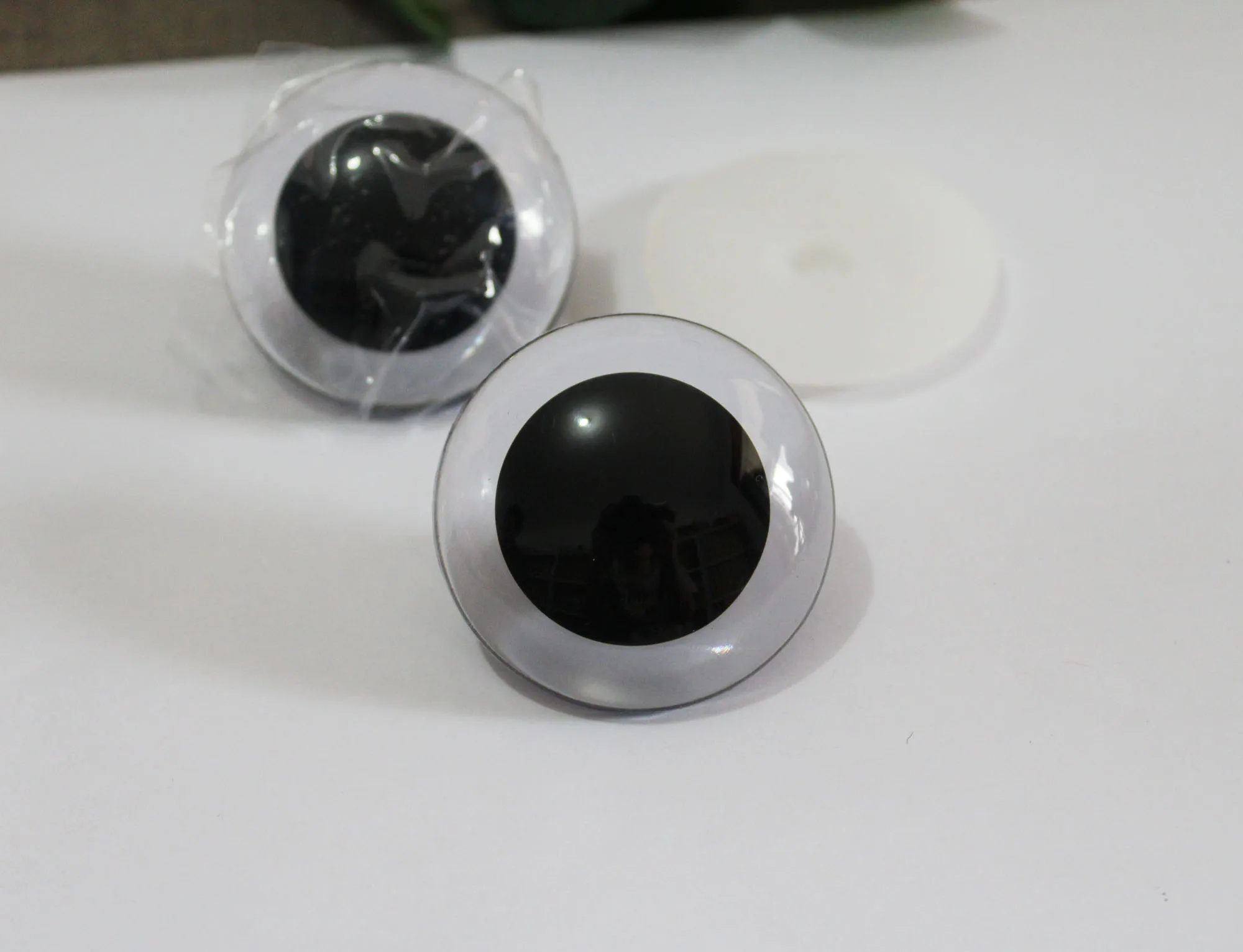 2pcs/lot  40mm 50mm 60mm   big size round shape clear plastic safety toy eyes with white hard washer for plush doll