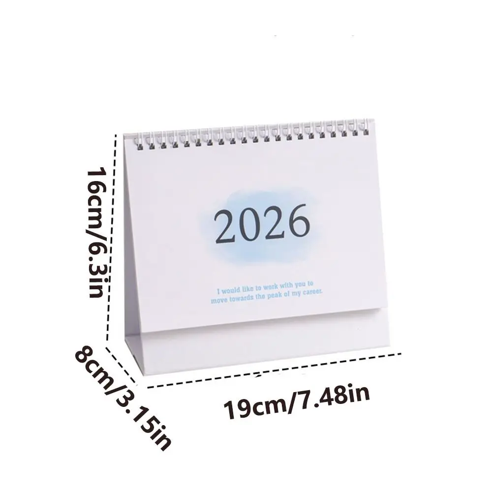 Gradient Color 2026 Desk Calendar Small Fresh Coil Assembly New Year Calendar Thickened Paper To Do List Standing Flip Calendar