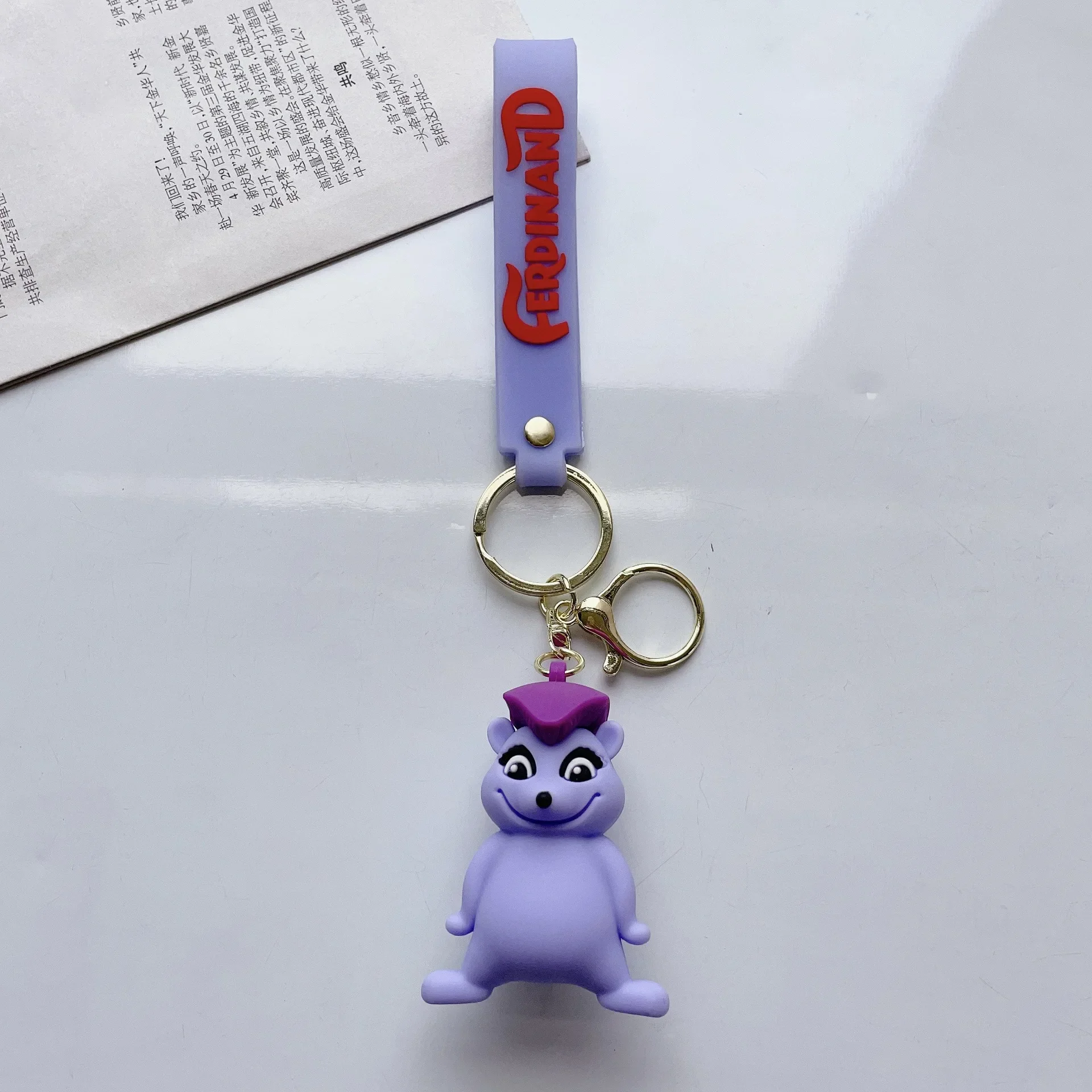 Disney Cartoon Ferdinand Silicone Keychain Lovely Animal Keyring Keys Holder Chain Accessories for Birthday Party Gifts