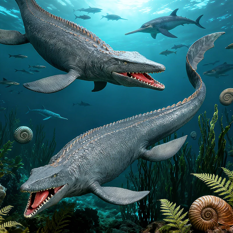 Oenux ใหม่ Sealife สัตว์ยุคก่อนประวัติศาสตร์ Mosasaurus Liopleurodon Kronosaurus ตัวเลขการกระทํา Solid PVC คอลเลกชันของเล่นเด็กของขวัญ