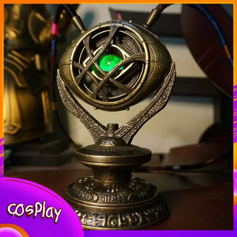 Dr. Strange Eye Of Agamotto Necklace High-Quality Figure Cosplay Prop Alloy Model Toy Collection Decoration Birthday X-Mas Gift