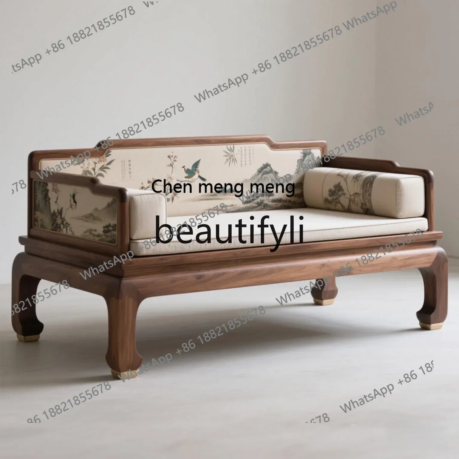 

Medieval Arhat bed sofa Zen walnut living room sofa Ming-style Arhat couch high-end customization