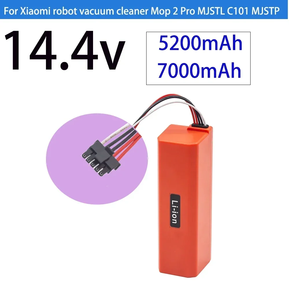 

D099-4S2P 18650 battery replacement 14.4V 5200mAh/7000mAh, for Xiaomi robot vacuum cleaner Mop 2 Pro MJSTL C101 MJSTP 74.88W