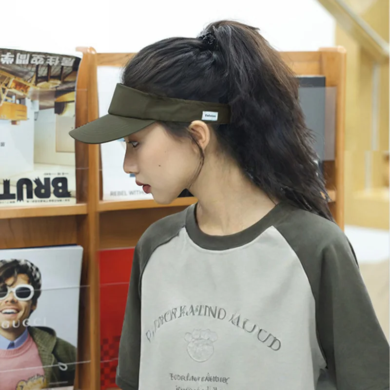 Летняя мужская солнцезащитная шляпа для бега Дышащая пустая шляпа от солнца Быстросохнущая шляпа Мужская шляпа от солнца Пустой цилиндр Женская кепка