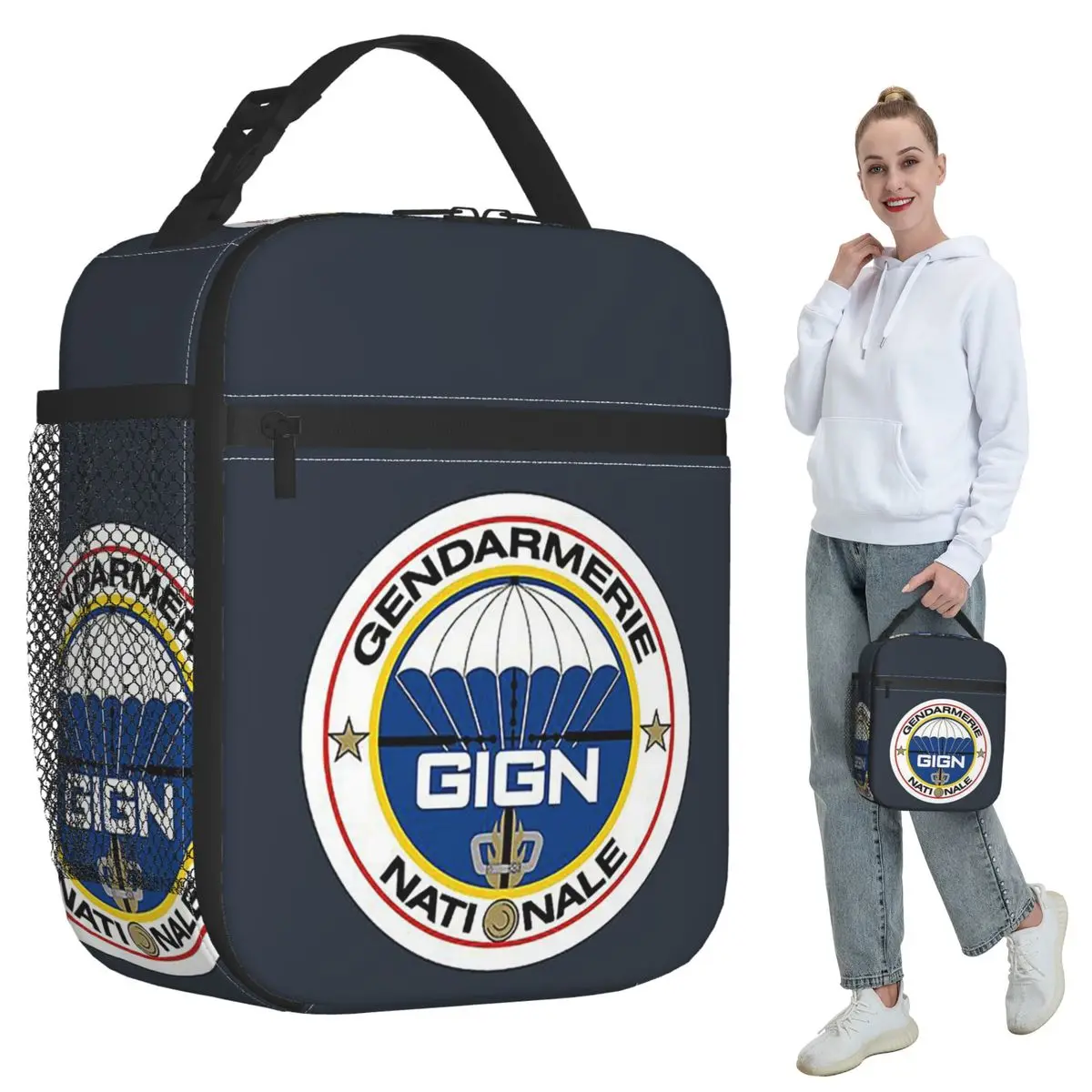 

National Gendarmerie Intervention Group - GIGN (France) Insulated Lunch Bag Cooler Thermal Food Box Tote Portable Lunch Boxes