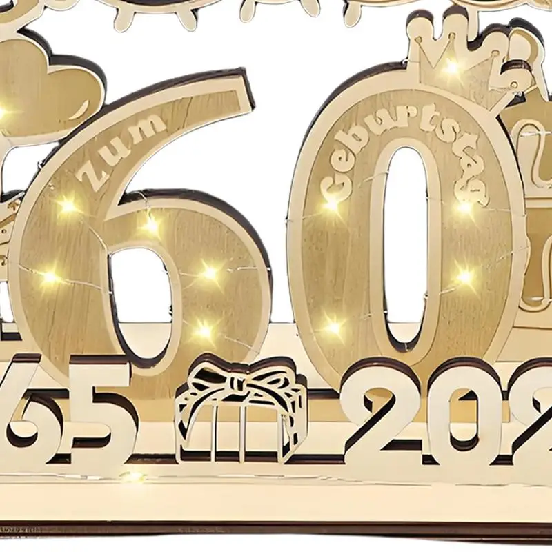 Украшения для стола на 60-й день рождения, деревянная настольная вывеска на день рождения, многоуровневое украшение для подноса, настольная гостевая книга, центральные предметы для дома