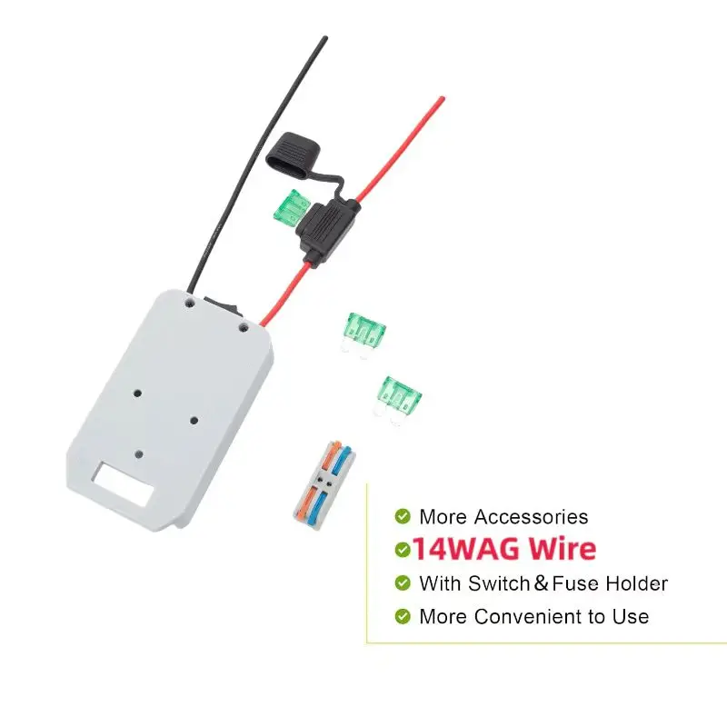 Power Wheel Adapter DIY Power Wheel Base Bracket 14AWG Band Fuse Switch is  For Craftsman 20V Lithium Ion Battery