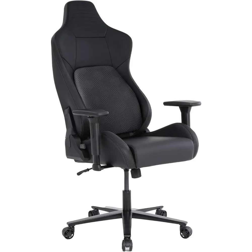 

™ Vertex Ergonomic Faux Leather High-Back Gaming Office Chair, Black, BIFMA Compliant
