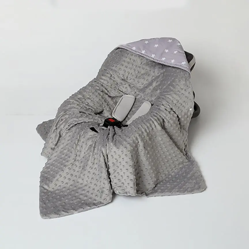 Newborn Baby Blanket Sleepsack On Basket Stroller Car Seats Go Out Portable Windproof Warm Baby Sleeping Bag Grey Stars Print