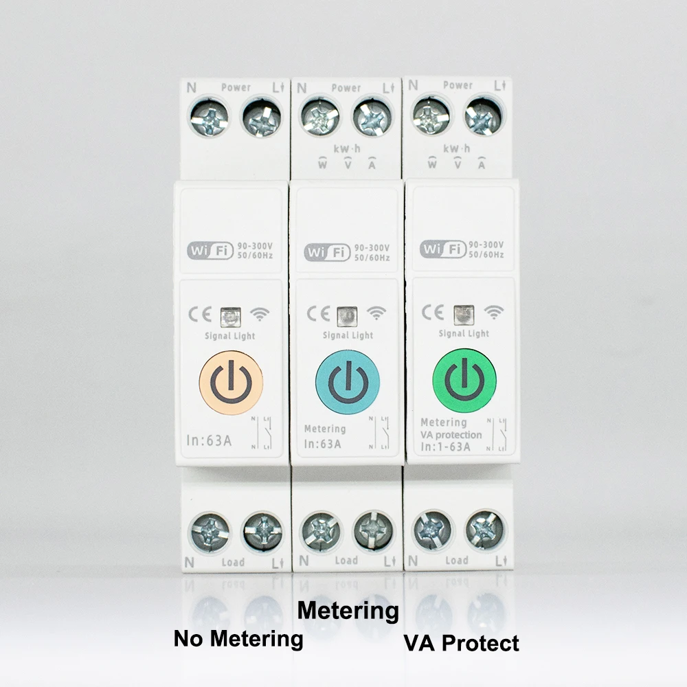 

3 Stlyes TUYA Smart Circuit Breaker WIFI 1P+N 1- 63A Home Voice Remote Control Timer Voltage Current Protection Switch