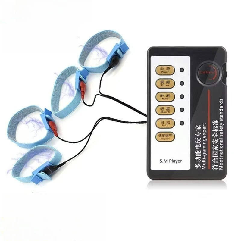 10pcs Blue Stim Loops Conductive Adjustable Wrist Strap/4pcs Blue Loops with DC3.5 Snap Wires/with Electro-therapeutic Apparatus