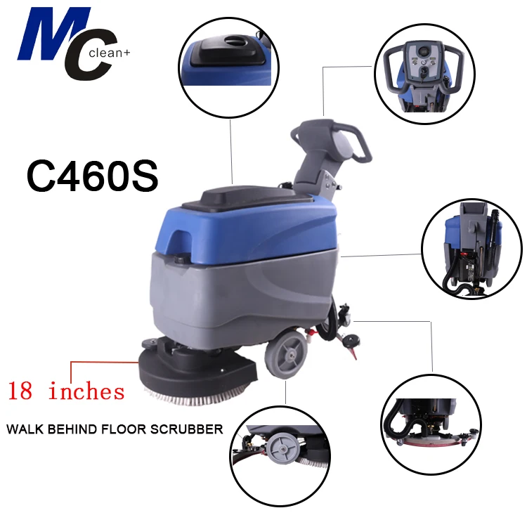 C460S Professional Battery Operated Floor Cleaning Machine Concrete Scrubber Tile Cleaning Machine Floor Scrubber
