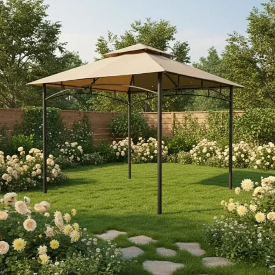 Reinforced RipLock 350 Replacement  Top Cover for ABC 8' x 8' Gazebo Models GHG-0909DP-NT GHG-0808DP in Navy Blue with UV Prote
