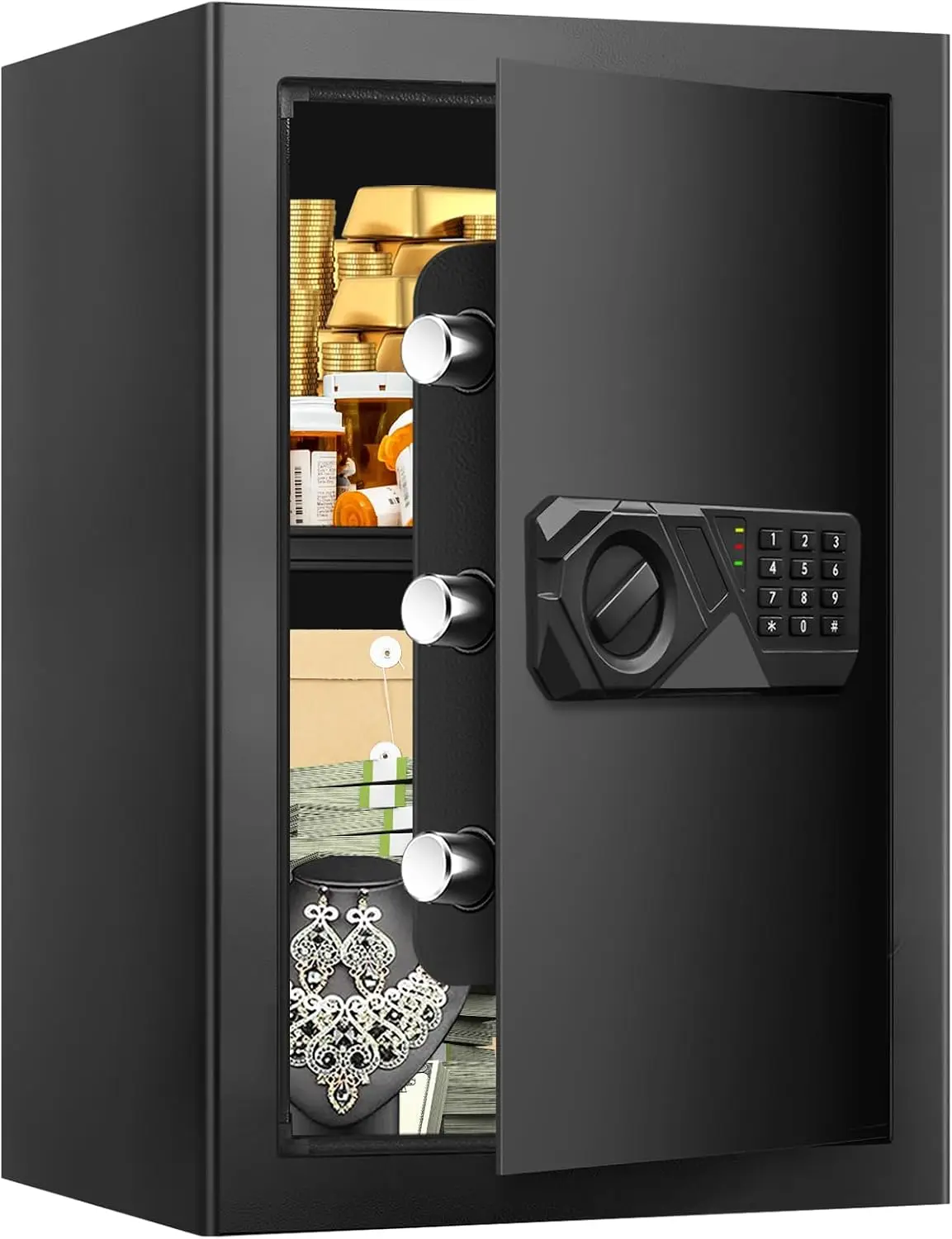 3.4 Cubic Feet Large Safes for Home Use Fire and Water proof, Digital Security Safe with Key and Combination, Home Safes Water a