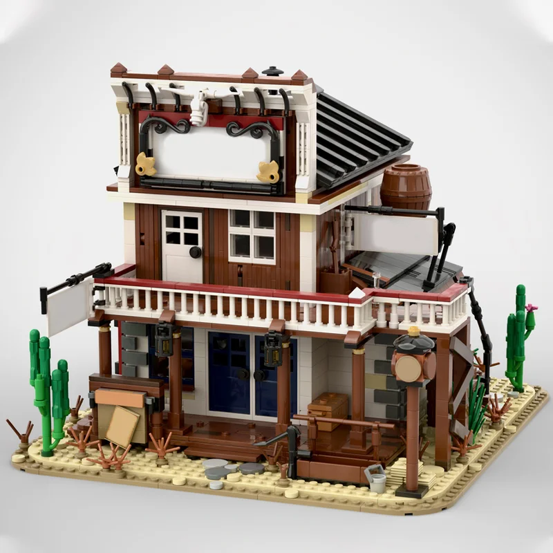 

2355PCS MOC Lone Brick Detective Agency Premium Noir Style DIY Model Building Blocks Birthday Toys Gift