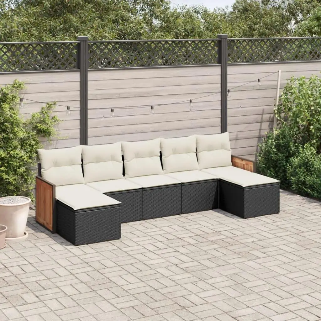 

Cozy Black and Cream White Garden Sofa Set for Outdoor Relaxation and Comfort