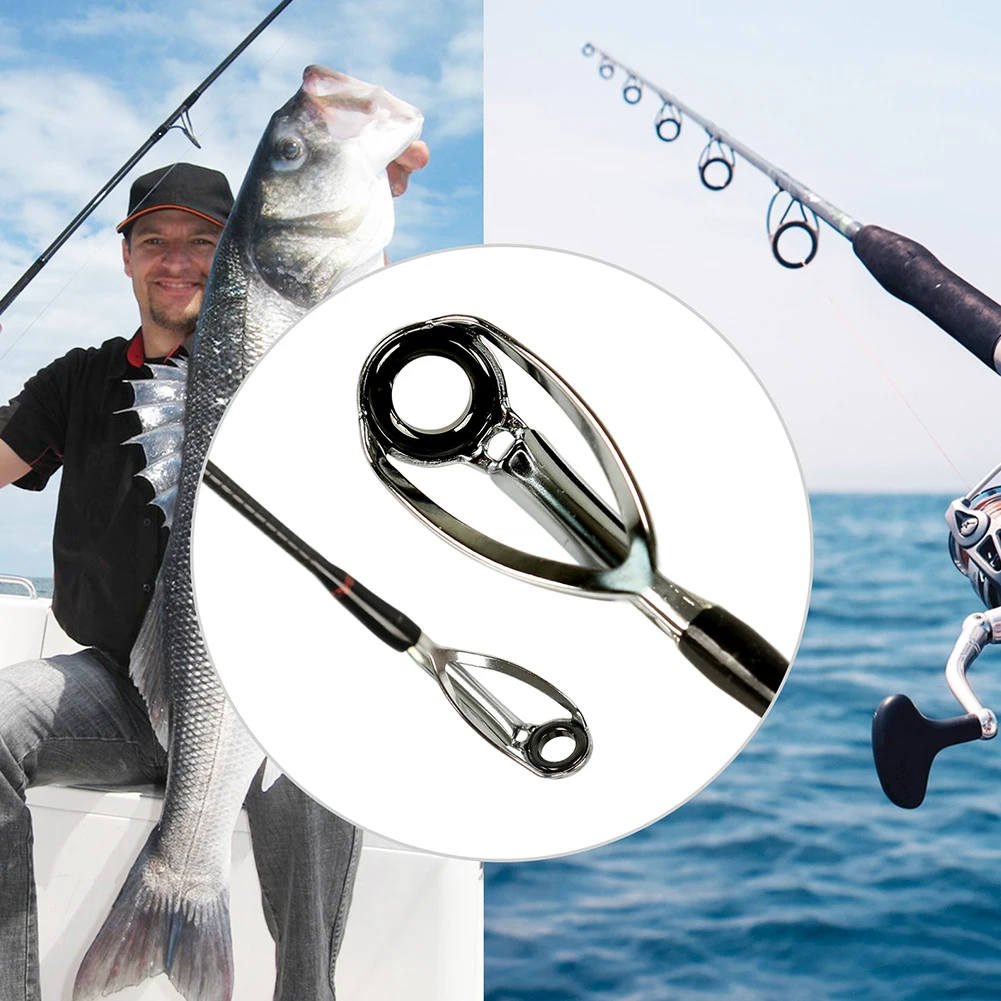 

10/40pcs Fishing Rod Guides Stainless Steel Ring Rod Guides Tip Tops Replacement Smooth Mini Convenient Outdoor Accessories