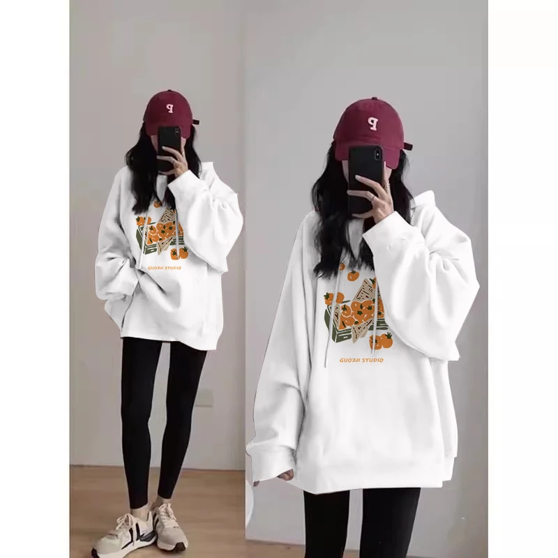 新しい冬スリムカジュアル女性パーカーシンプルなベーシック無地シックな女性パーカーファッションストリート韓国アメリカントップ女性