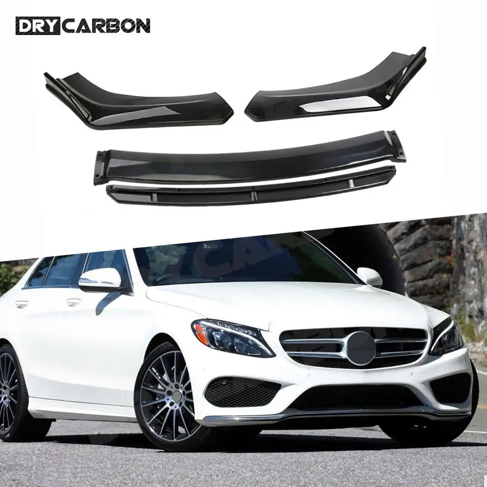 

ABS Front Bumper Lip Spoiler Chin Body Kits Splitters Gloss Black Car Decoration Accessories for BMW for Benz for Audi for VW