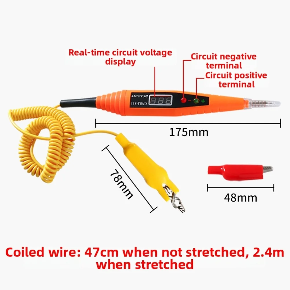 Ремонт автомобиля \Цифровое \Напряжение \ Тестер Ручка 2,5 В-32 В постоянного тока Тест полярности цепи Светодиодные индикаторы Инструмент для проверки напряжения технического обслуживания автомобиля