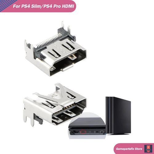 Imagen 2 del producto 5 uds puerto HDMI para PS4 Slim PS4 Pro conector de interfaz de puerto HDMI para piezas de repuesto PS4 conector HDMI puerto de pantalla