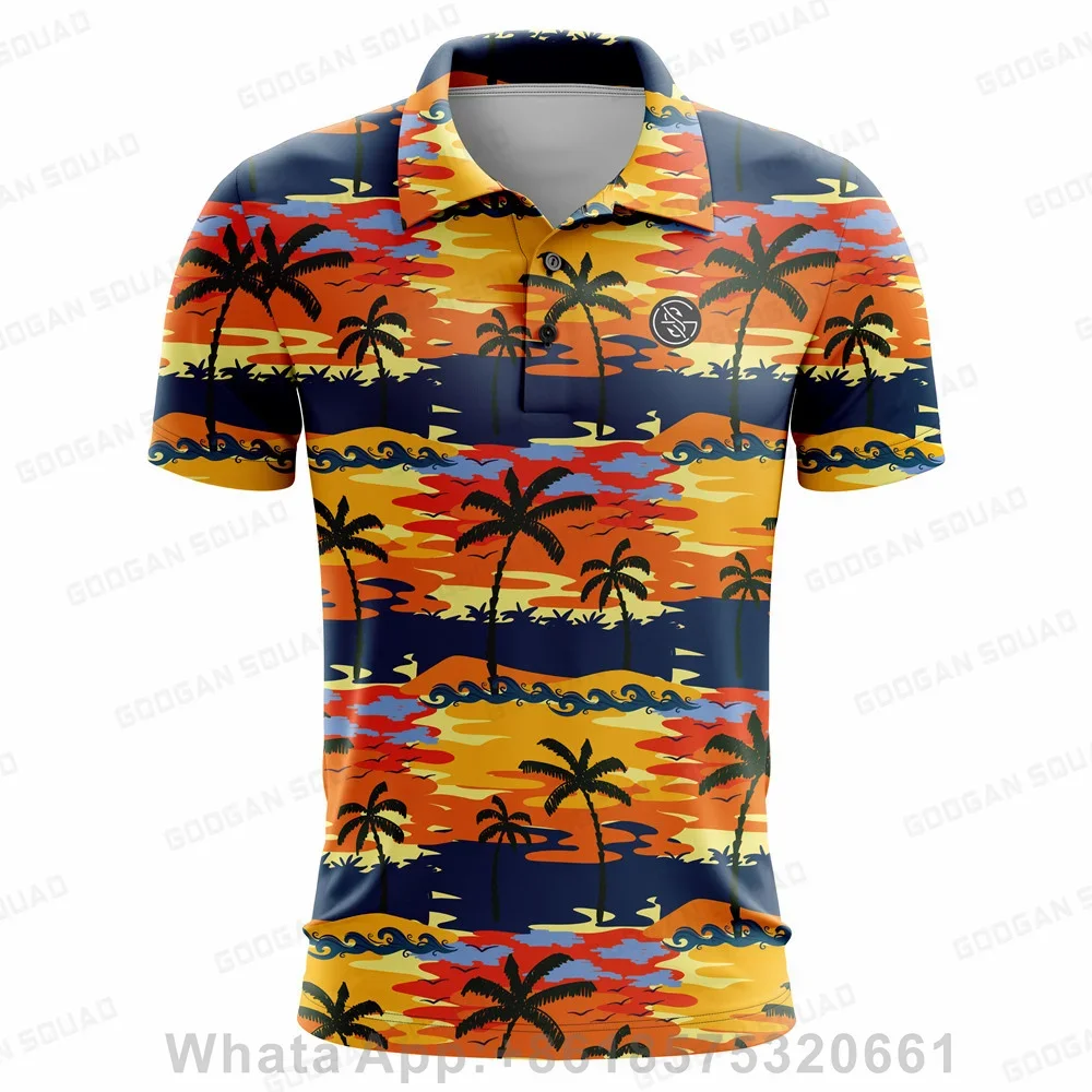 

2023 New Fashion Brand Polo Shirt Men's Summer Mandarin Collar Slim Fit Solid Color Button Breathable Polos Casual Men Clothing