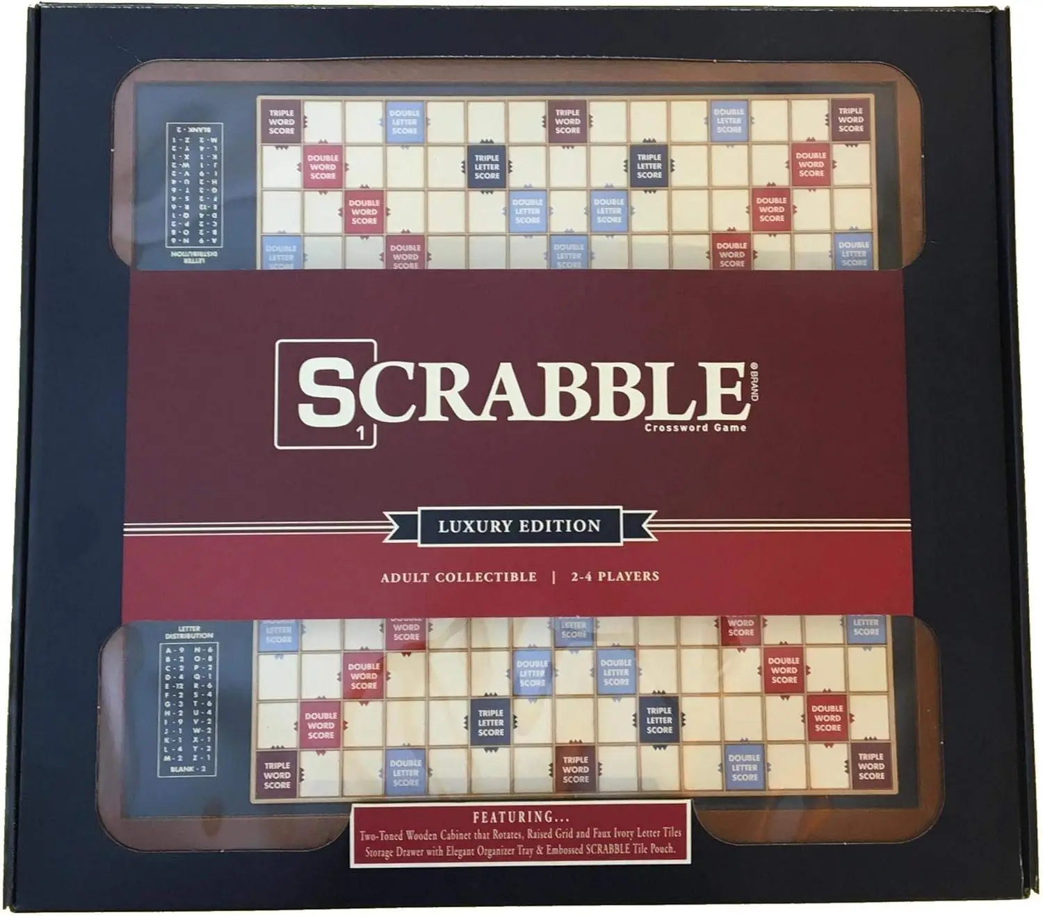 WS perusahaan permainan Scrabble Piala edisi mewah dengan berputar papan permainan kayu