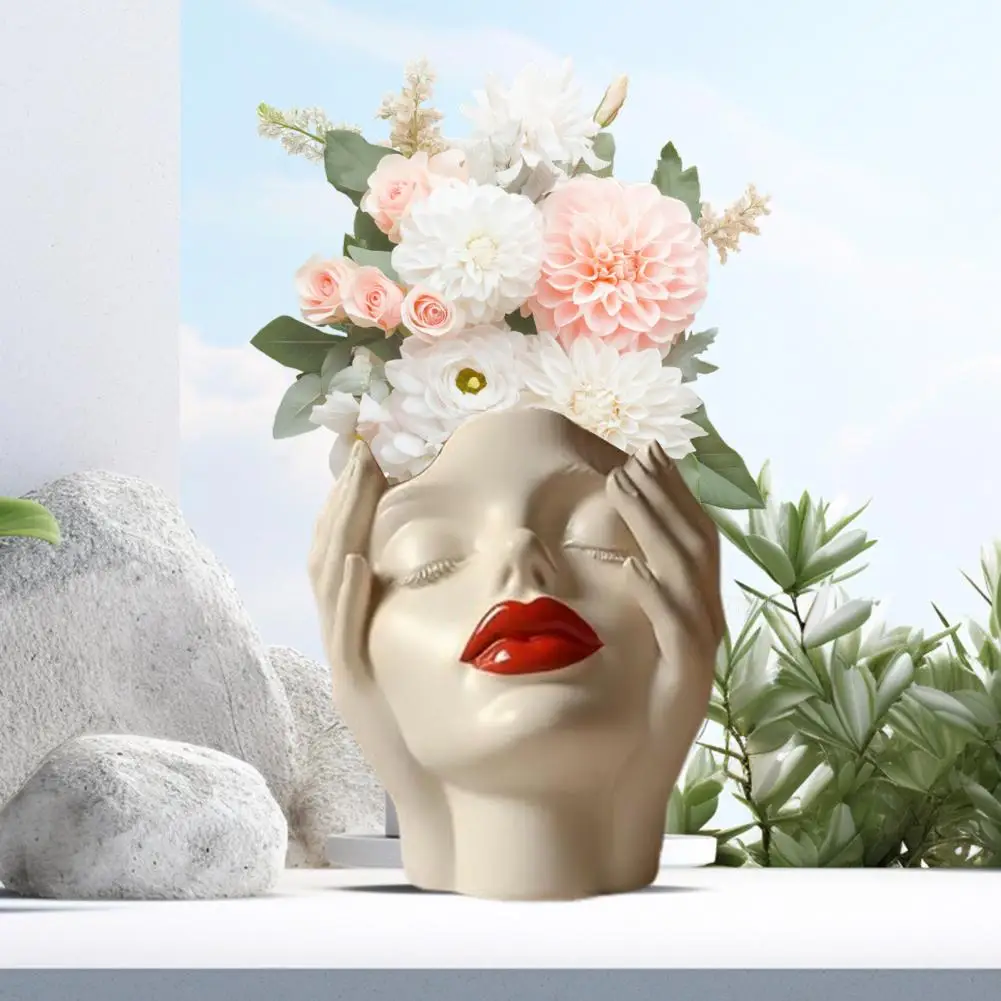 Face Vase Decoration Handcrafted Female Form Head Vase Set for Home Decor Feminist Minimalist Artistic Design Modern for Room