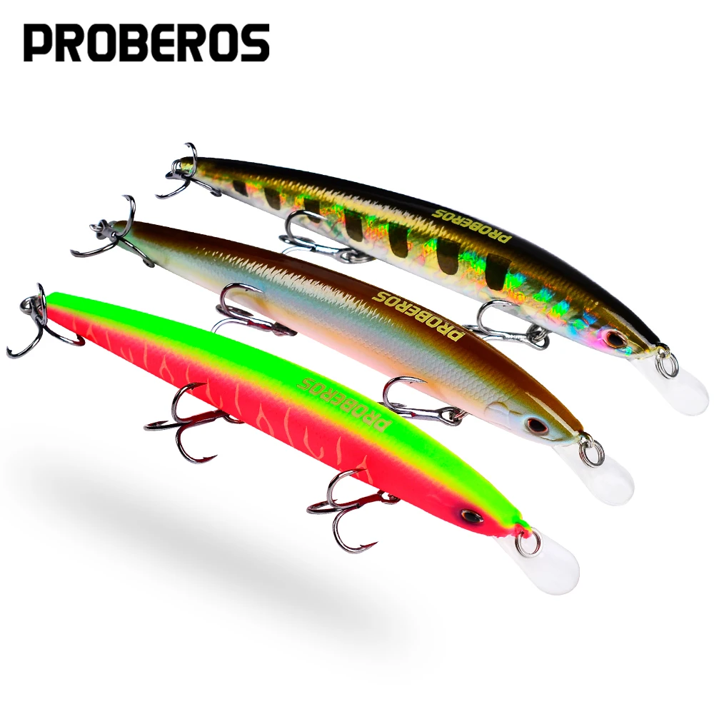 

PROBEROS 1Pcs Floating Hard Bait Minnow Fishing Lures Artificial Bait Wobbler Crankbait Carp Perch Pesca Fishing Tackle