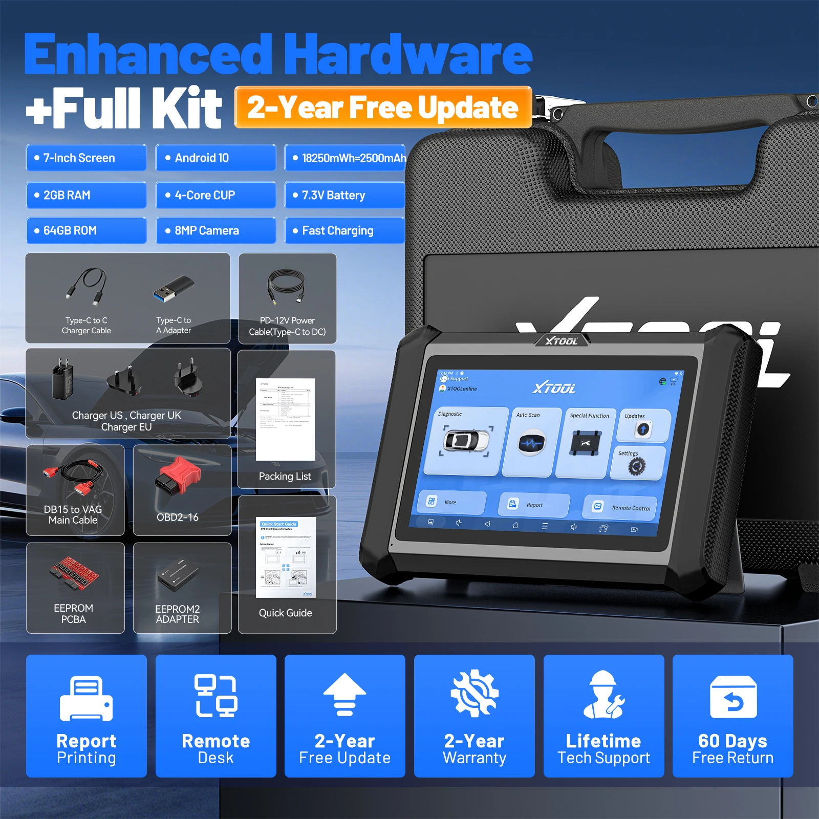 XTOOL X100 PADS Car Key Programmer Tool Read Pin Code All System